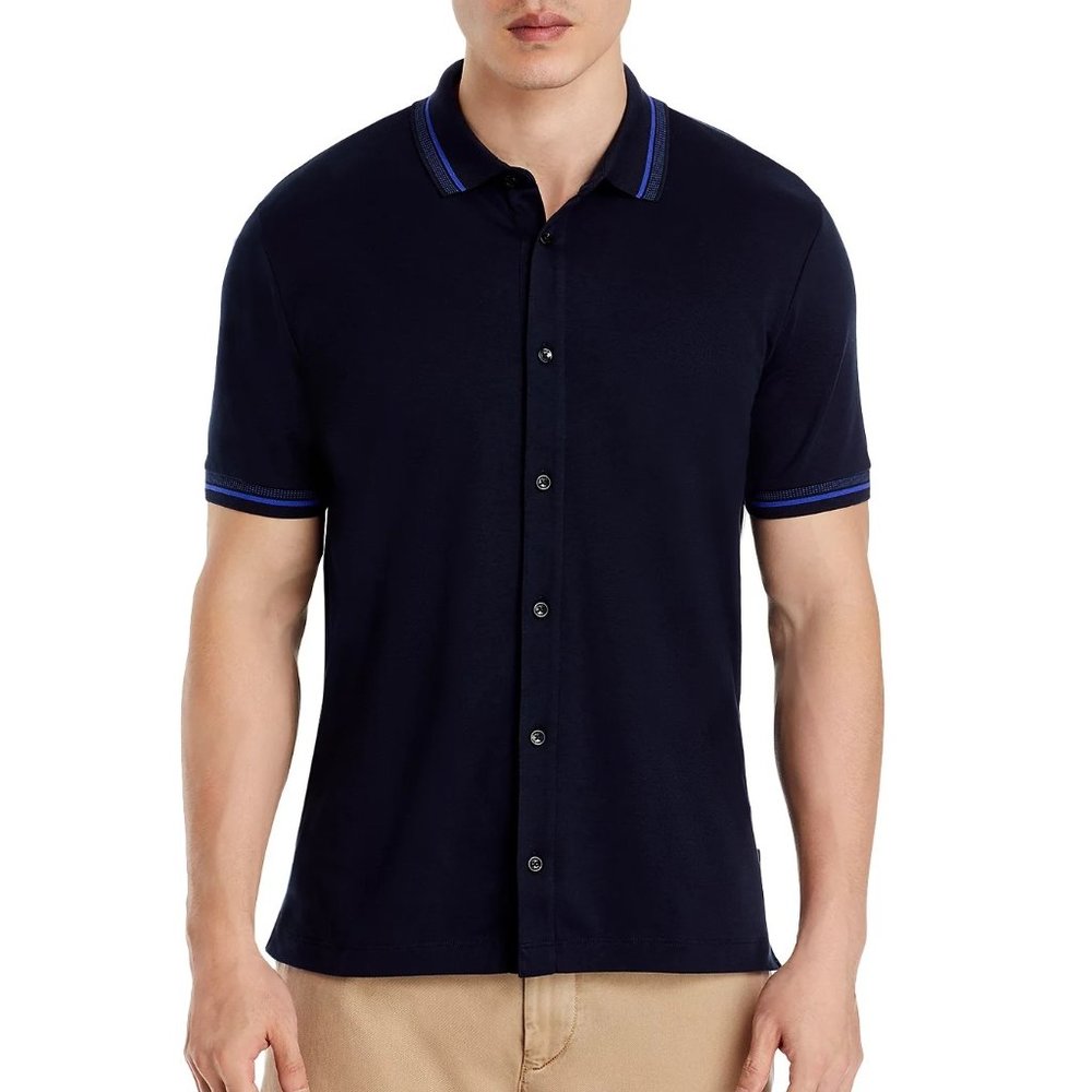 Boss Men's Dark Blue Short Sleeve Shirt
